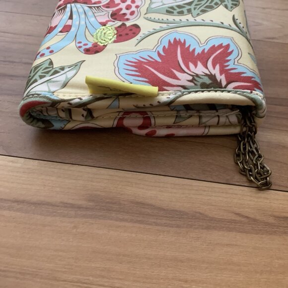 Amy Butler for Kalencom Clutch Purse w/ Chain Floral Yellow Organic Cotton - Picture 11 of 14